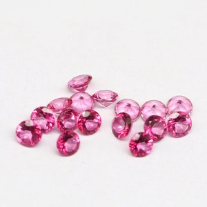 Natural Pink Topaz, Round Brilliant Cut Gemstone, Faceted Round Loose Stone for Jewelry Making, December Birthstone 2mm 3mm 4mm 5mm 6mm  7mm