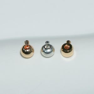 Cuentas tubulares chapadas en oro de 14 quilates con extremo engarzado, cuentas redondas con extremo engarzado, cuentas para extremos de pulseras, cuentas finas con extremo engarzado, para la fabricación de collares y pulseras de 3 mm.