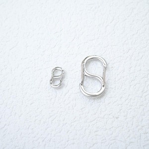 Stainless Steel S shaped Double Clasp, Steel Carabiner Clasp, Double Opening Clasp, Lobster Clasp, Enhancer Clasp, Bracelet Clasp Connector