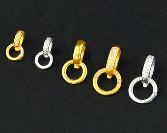 1pc 18K Solid Gold Round Clasp, Solid Yellow Round Necklace Clasp, Bracelet Clasp, Jewelry Connector, Pearl Clasp, Lock Clasp, Circle Clasp