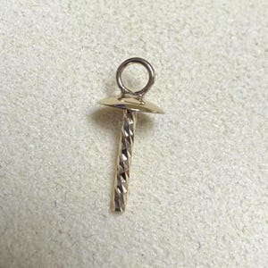 14k Gold Filled Round Bead Cap w/ Screw Peg Mountings for Half Drilled Pearl Bead, Gold Filled Bead Cap Bails, Pearl Jewelry Finding 5mm