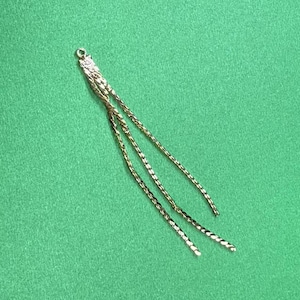 14K Gold Plated Tassel Charm, DIY Jewelry Pendant
