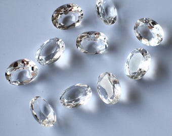 Clear Quartz Marquise Cabochon, January Birthstone, Marquise Cut White Quartz Loose Stone, Faceted Gemstone for Jewelry Making 5*10mm