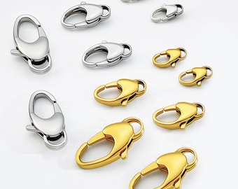 Stainless Steel Oval Lobster Clasp, Lobster Claw Clasp, Clasp Connector, Push Gated Clasp, Necklace Clasp, Bracelet Clasp 10mm 20mm