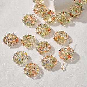 Glaze Peony Flower Bead, Colorful Glaze Flower Bead, Floral Bead, Rose Bead, Blooming Bead, Bracelet Bead, Necklace Bead, Spacer Bead