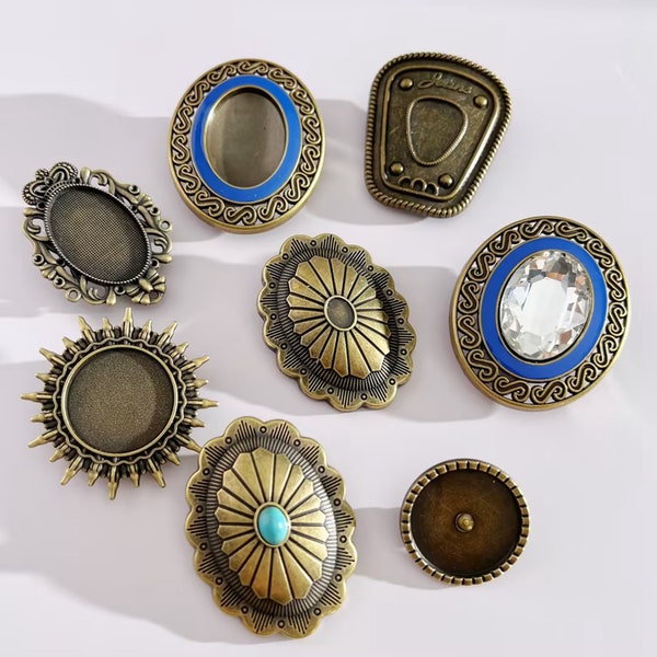 12pcs Bolo settings Bolo slides, Bolo buckles, Bolo ties making supplies, Fit for 18mm 25mm 2x3mm 7x9mm 16x20mm 21x29mm Inlays