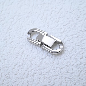 Edelstahl-Faltschließe, kubanische Kettenschließe aus Stahl, ineinandergreifende Schließe, Schnallenschließe, Schmuckverschluss, Armband-Enden-Kettenschließe