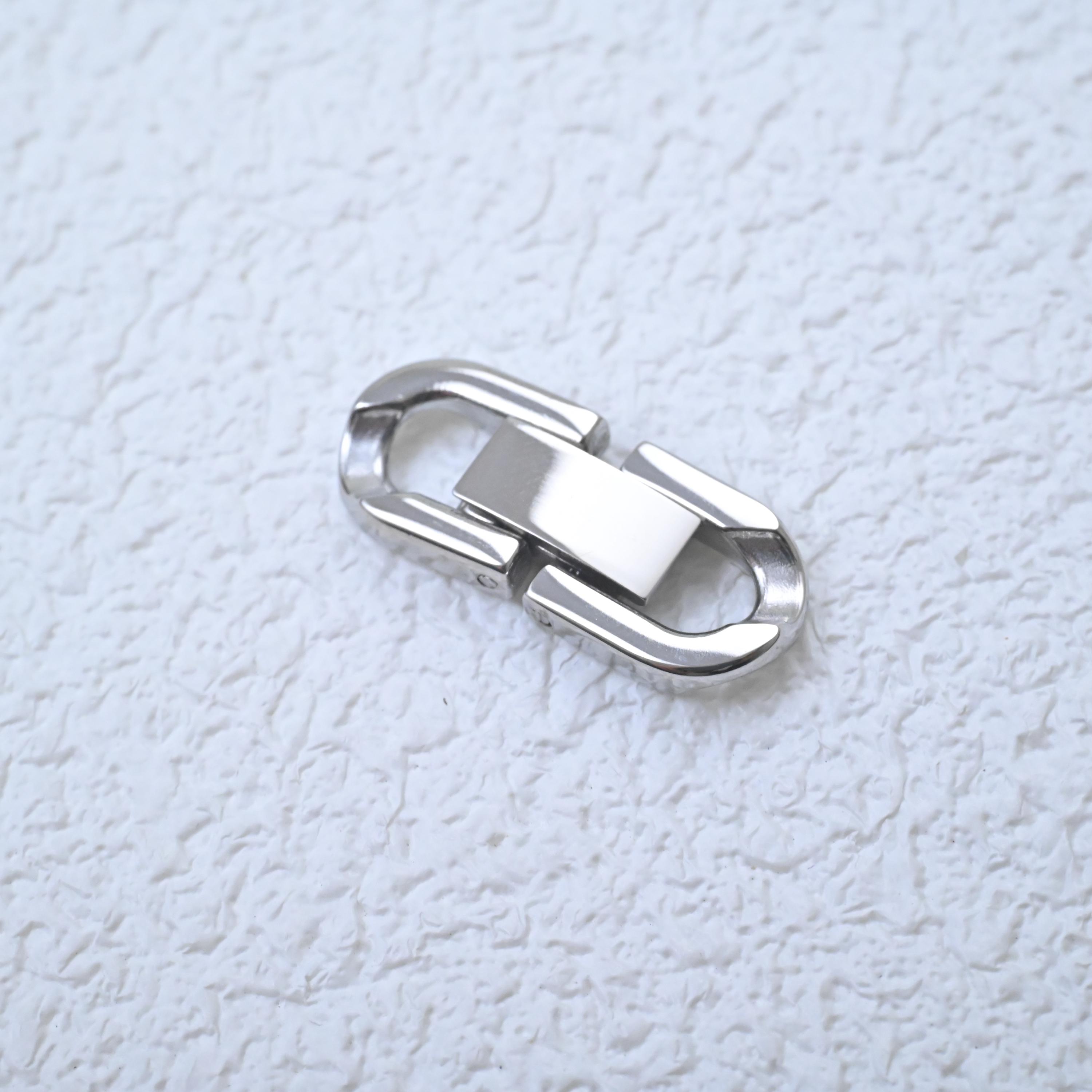 Stainless Steel Fold Over Clasp, Steel Cuban Chain Clasp 