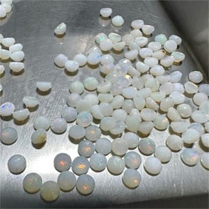 Natural White Opal Round Cabochon, Opal Faceted Round Flatback, Rose Cut Cabochon for Jewelry Making Supplies, Loose Cabochon Cabs 3mm