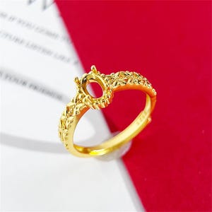 Sterling Silver Solitaire Ring Settings, 925 Silver Oval Ring Head, Four Prong Ring setting with Claw, Oval Bezel Ring Band, Ring Base 4*6mm