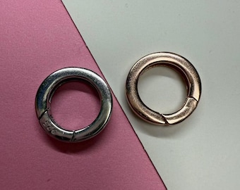 Sterling Silver Round Clasp, Push Gate Clasp, Hinged Ring Clasp, Spring Gate Clasp, Jewelry Fastener Clasp, Bracelet Clasp, Necklace Clasp