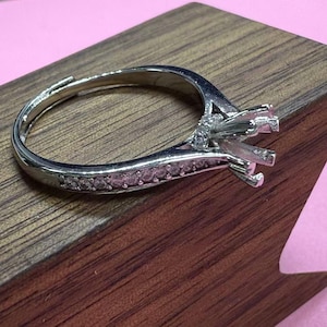 Sterling Silver Delicate Ring Settings, 925 Silver Round Ring Head, Six Prong Ring setting with Claw, Round Bezel Ring 5mm 6.5mm 8mm 9mm