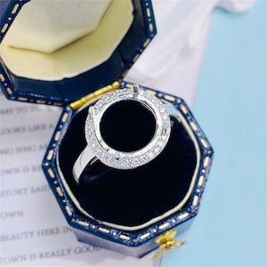 Sterlingzilveren solitaire ringinstellingen, zilveren ronde ringkop, ring met vier tanden en klauw, ringband met ronde ring 8 mm 9 mm 10 mm 11 mm
