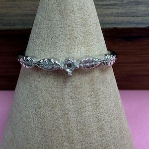 Bladvorm sterlingzilver, ronde ring 925 zilver, ring met vier tanden en klauw, ronde ring, stapelring 2 mm