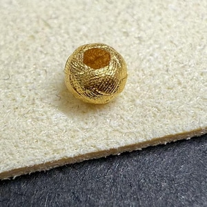 1 Stück 18K Solid Gold Spiral Perle, Solid Gold Weave Perle, Hortensie Perle, geflochtene Perle, runde Kugel Spacer für Armband & Halskette 4 mm 6 mm 8 mm