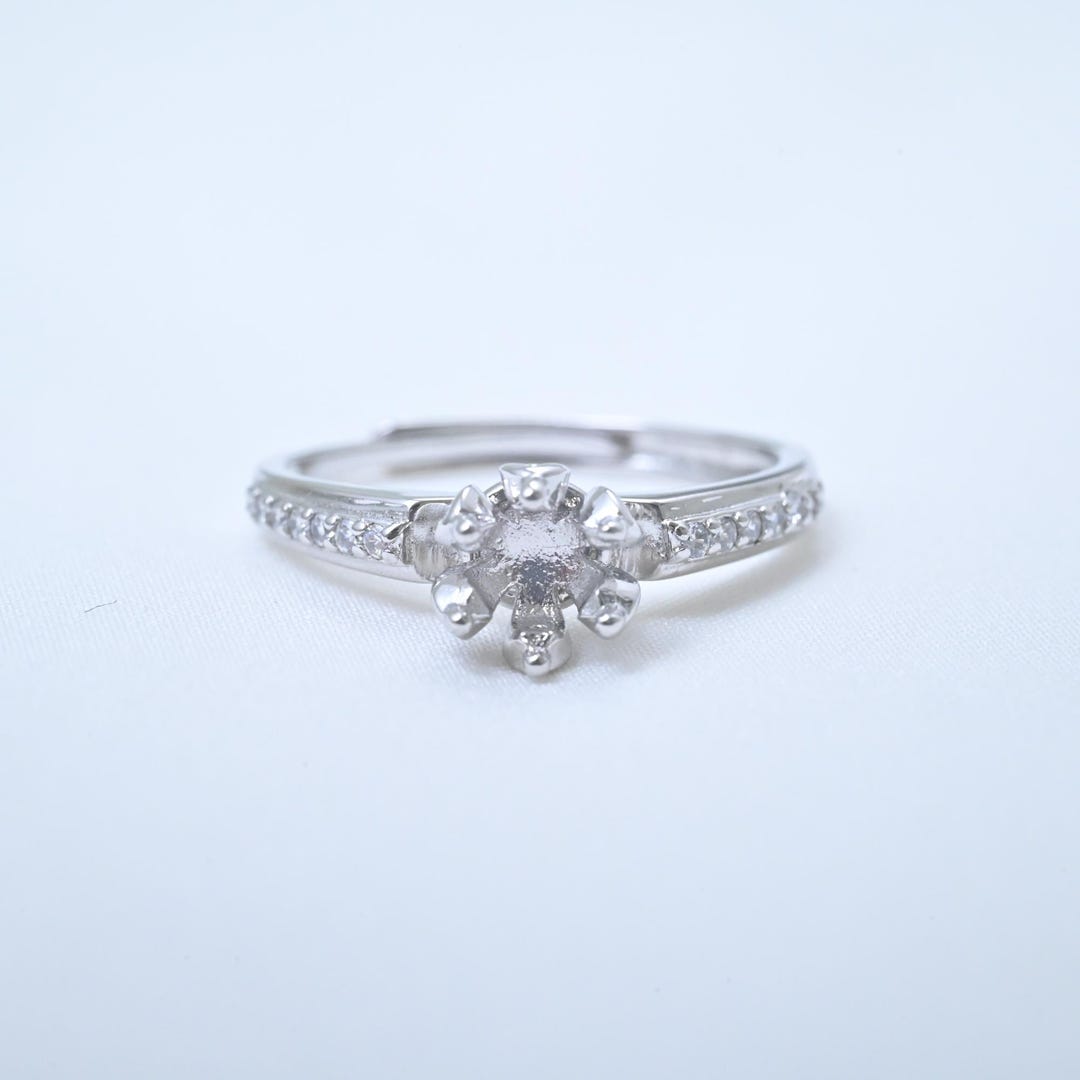 Delicate Setting Sterling Silver Delicate Ring Settings, S925 Silver Round Ring Head ...