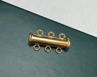 14K Gold Filled Tube Clasp, Two Three Four Strand Detangler