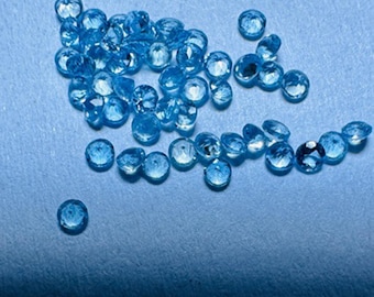 Natural Blue Sapphire, Round Brilliant Cut Gemstone, Faceted Stone For Jewelry Making, December Birthstone, Loose Gemstone 0.8mm to 2.5mm
