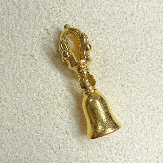 1pc 18K Solid Gold Vajra Dorje Bead, Solid Gold Vajra Bell Bead, Buddhism Bead, Tibetan Bead, Religious Bead Spacer for Bracelet Necklace