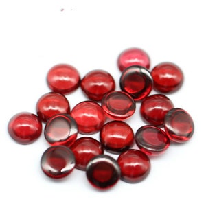 Natural Red Garnet Round Cabochon, January Birthstone, Round Brilliant Cut Garnet Loose Stone,Faceted Garnet Gemstone for Jewelry Making 2mm