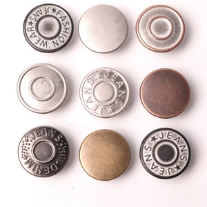 10 Sets Screw Jeans Buttonsmetal Jeans Tacks Metal Jeans Button No-sew  Nailless Removable Jean Buttons Repair Kit Rivets for Jeans Jackets -   Israel