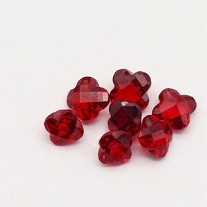 Natural Red Garnet Plum Flower Gemstone, January Birthstone, Garnet Loose Stone,Faceted Floral Gemstone for Jewelry Prong/ Bezel Setting 5mm