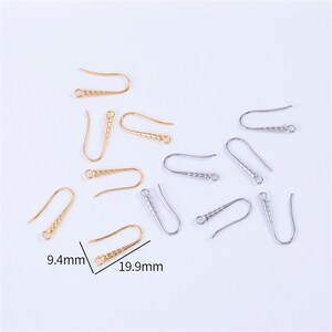 Crochet de boucle d'oreille en cuivre plaqué or 18 carats, Crochets d'oreilles dorés, Composant de boucle d'oreille, Crochet métallique, Supports de boucle d'oreille, Accessoires de bijoux