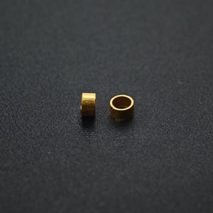 18K Solid Gold Tube Bead, Large Hole Spacer