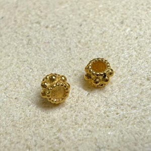 1pc 18K Solid Gold Tube Bead, Solid Gold Large Hole Bead, Ethnic Bead, Tribal Bead, Indigenous Bead, Vintage Gold Bead, Bracelet Spacer