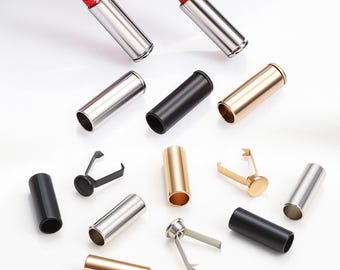 Alloy Cylinder Cord End Caps, Leather Cord End Cap, Small Cord Cap for Bracelet, Gold Plated Cord Ends 4.7x15.3mm