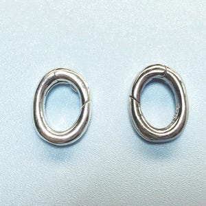 Oval Verschluss aus Sterlingsilber, Schiebeverschluss, Klappring Verschluss, Schmuckverschluss, Armbandverschluss, Halskettenverschluss