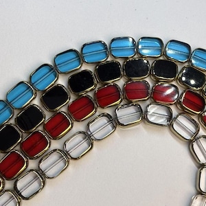 Perlina rettangolare smaltata con bordo in rame placcato oro 14K, perlina rettangolare, perlina geometrica, perlina boho, perlina distanziatrice, perlina per bracciale, 11,5 mm