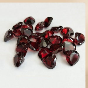 Natural Red Garnet Love Heart Gemstone, January Birthstone, Garnet Loose Stone, Faceted Heart Gemstone for Jewelry Prong/ Bezel Setting 4mm