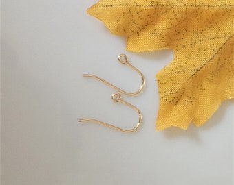 Ganchos para pendientes chapados en oro de 14 quilates, componente de joyería.