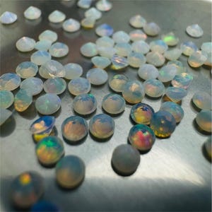 Natural Opal Round Cabochon, Facted Colorful Opal, Loose Gemstone,Healing Stone, October Birthstone,Round Cabs For Jewelry Making 1mm to 3mm
