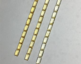 Gelb Quarz Rechteck Cabochon, Princess Cut gelb Flatback lose Stein, Rechteck Edelstein für die Schmuckherstellung Lieferungen 3 * 5 mm