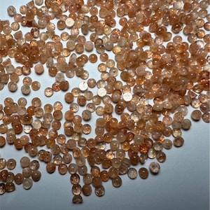 Aardbeikwarts ronde cabochon, oranje edelsteen, geboortesteen juli, 3 mm