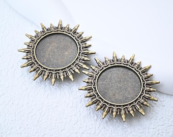 Zinc Alloy Bolo Tie Settings, 25mm Inlay Buckles (12 Pieces)
