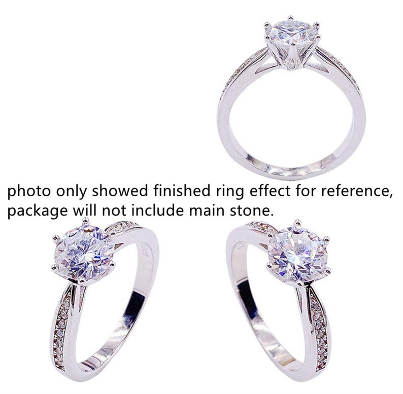 Delicate Setting Sterling Silver Delicate Ring Settings, S925 Silver Round Ring Head ...