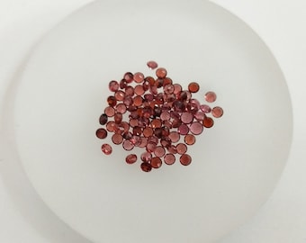 Natural Garnet Round Cabochon, January Birthstone, Red Garnet Loose Stone, Faceted Round Gemstone for Jewelry Bezel Setting 1mm 2mm 3mm 4mm