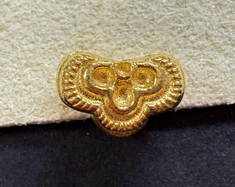 1pc 18K Solid Gold Flower Flat Round Beads, Solid Gold Spiral Bead, Swirl Bead, Cube Beads, Lantern Bead, Corrugated Spacer for Bracelet