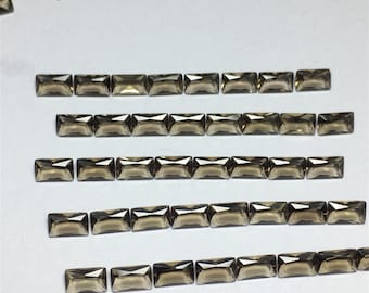 Gelber Quarz Rechteck Cabochon, Baguette Princess Cut Quarz Flatback loser Stein, Turmalin Rechteck Edelstein für die Schmuckherstellung 3 * 5 mm