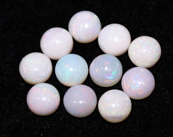 Cabochão de Opala Etíope, Pedra Preciosa Redonda Solta (5 mm)