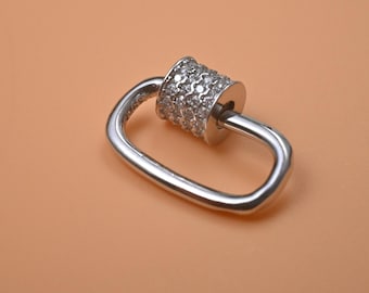 Sterling Silver Rectangle Screw Clasp, s925 Silver Oval Clasp, Screw Connector, Necklace Clasp, Bracelet Clasp, Jewelry Connector