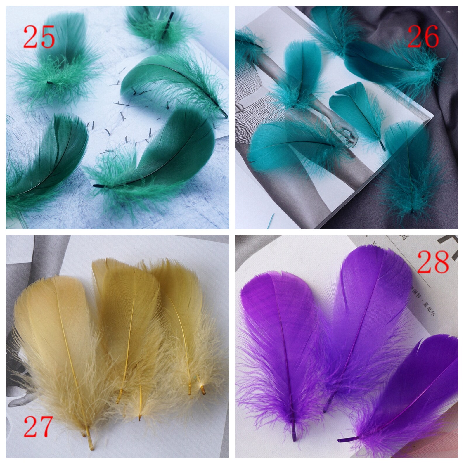 100pcs Color Craft Goose Feathers Assorted Colored for Dream - Etsy