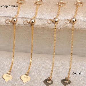 AU750 18K Massivgold Herz Chopin Verlängerungskette, Massives Gelbgold O Kette mit Federringverschluss & Stopper Perle, Halskettenverlängerung 60 mm