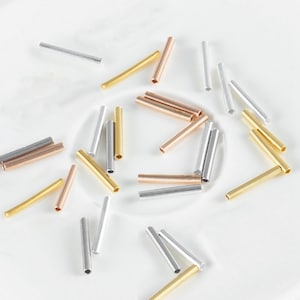 Sterling Silver Tube Beads, Plain Tube Bead, Straight Cut Tube Bead, Smooth Tube Bead, Tiny Bead, Bracelet Spacer Bead, Jewelry Making Tube
