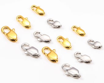 Stainless Steel Rectangle Lobster Clasp, Lobster Claw Clasp, Clasp Connector, Push Gated Clasp, Necklace Clasp, Bracelet Clasp 9mm 11mm 13mm