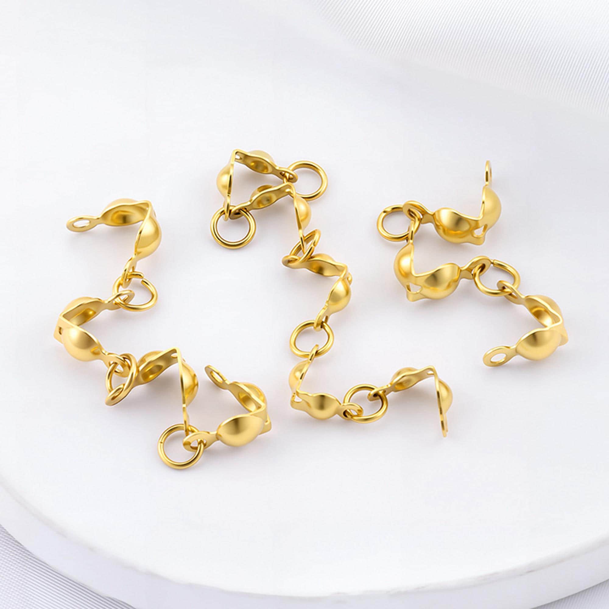 Stainless Steel Clamshells End Tip Covers, Fold Over Clamshells, Bead ...