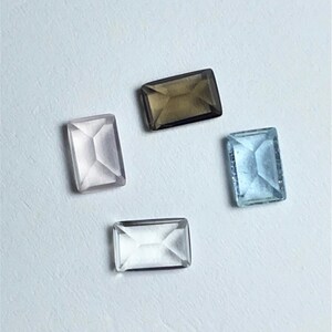 Naturlig rektangulär fasetterad cabochon, slät färgglad ädelsten, naturlig lös ädelsten, helande sten, flerfärgade rektangulära cabochons 4*6 mm